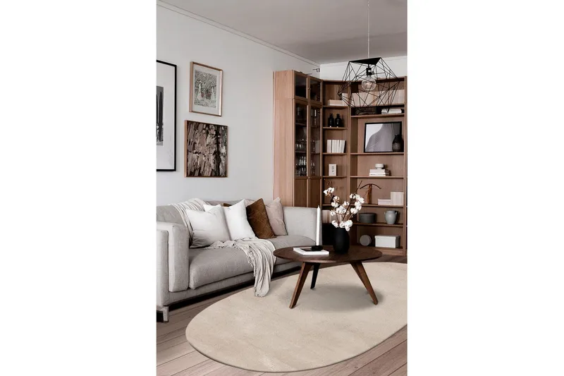 Tvättbar Matta Soft Shape - 200x290 cm, Melerad Linne - Textil & mattor - Matta - Flatvävd matta