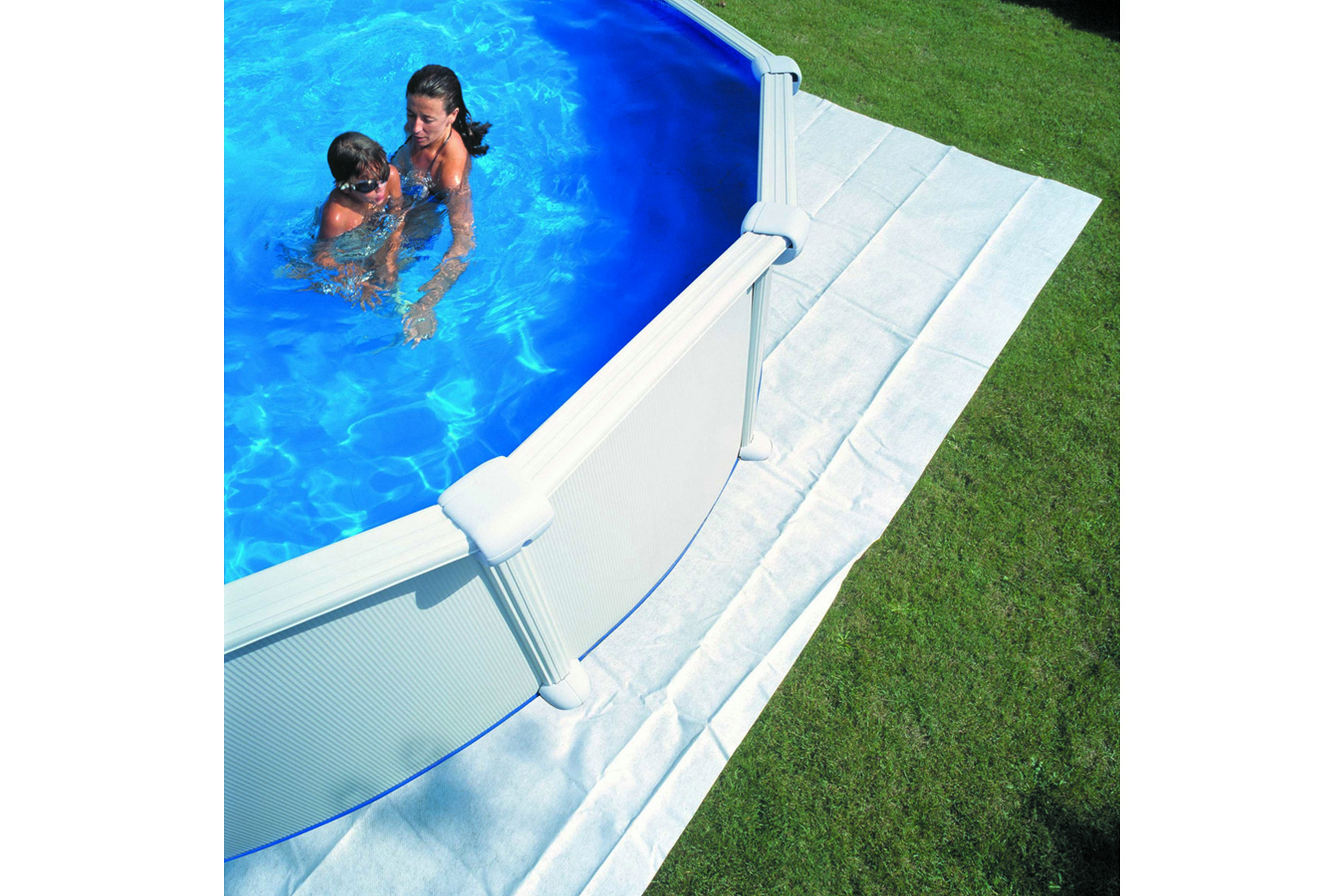 bottenskyddsmatta till pool upp till 610x375 cm - silver