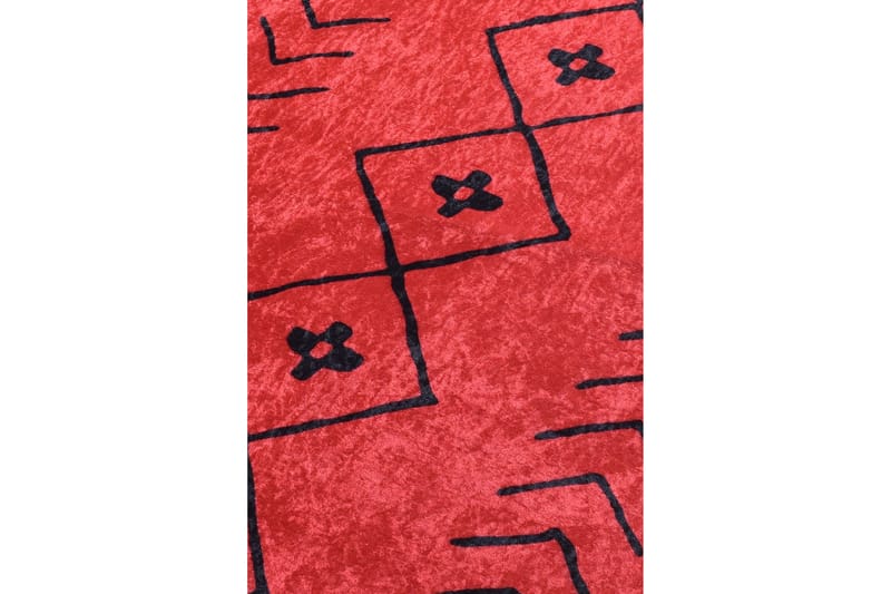 Entrematta Kezban 80x200 cm - Röd/Svart/Sammet - Textil & mattor - Matta - Utomhusmatta - Dörrmatta & entrématta