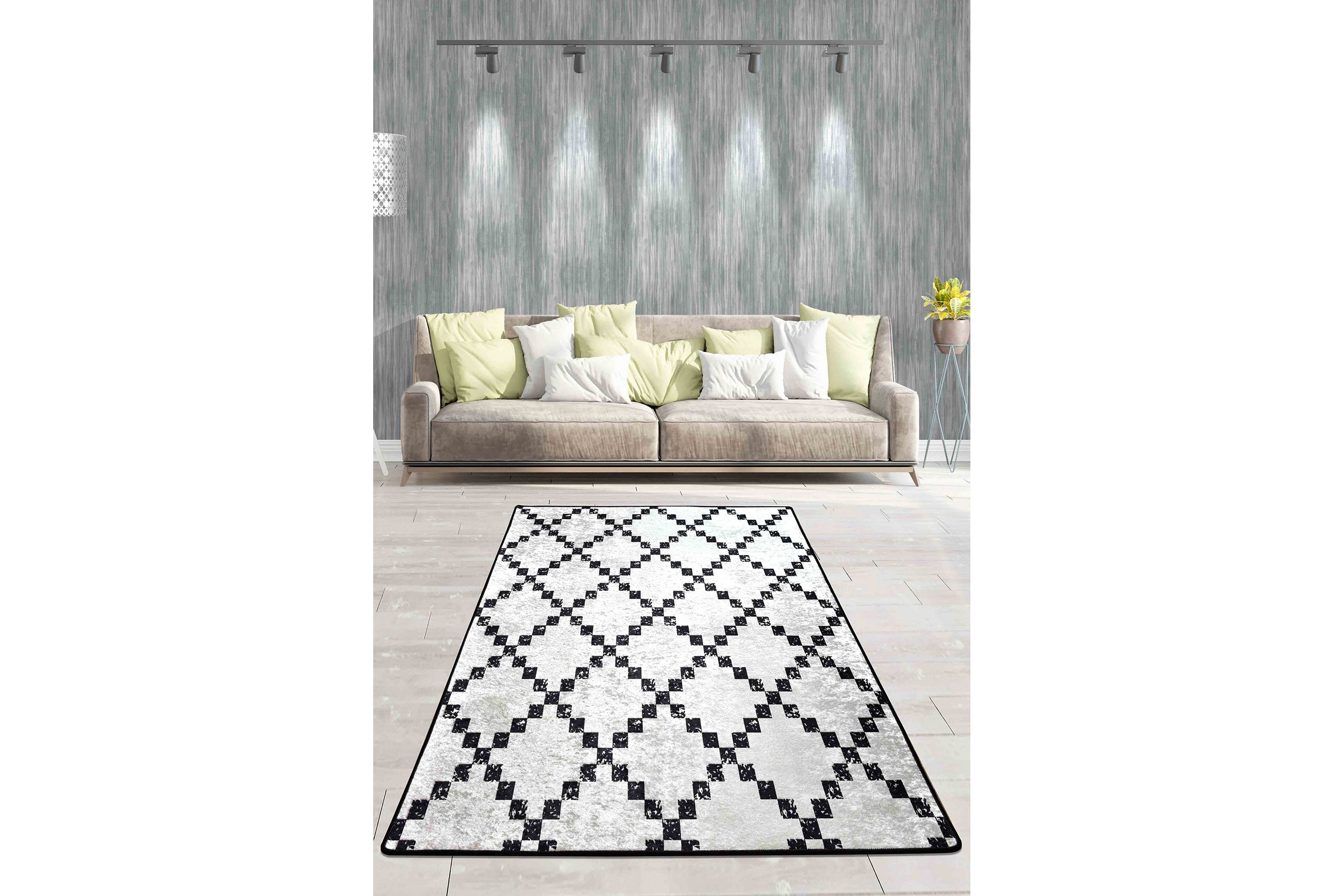 entrematta duglass 80x200 cm - vit/svart/sammet