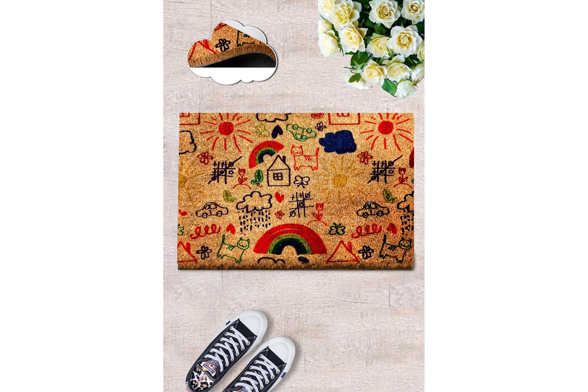 nazmaa dörrmatta 40x60 cm rektangulär - flerfärgad