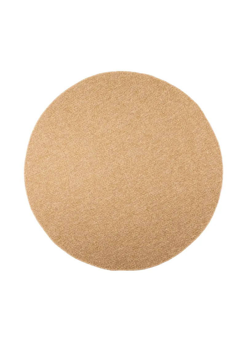 Maskinvävd Matta Capri Plain Rund 120 cm, Jute