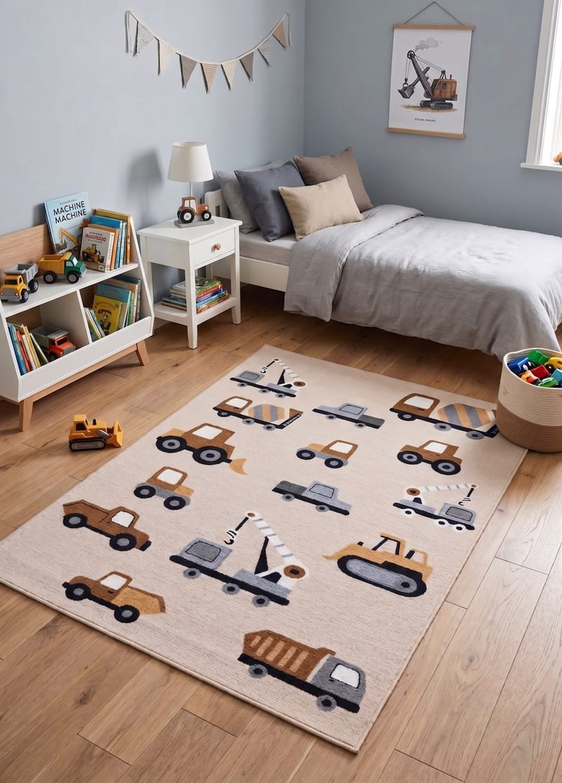 Maskinvävd Matta Play Wheels 120x160 cm - linne - Textil & mattor - Matta - Utomhusmatta - Plastmatta
