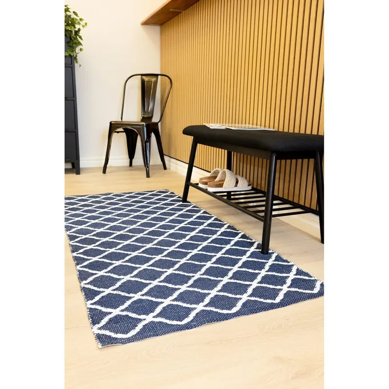 Plastmatta Hilma Wave - 150x220 cm, Blå - Textil & mattor - Matta - Utomhusmatta - Plastmatta