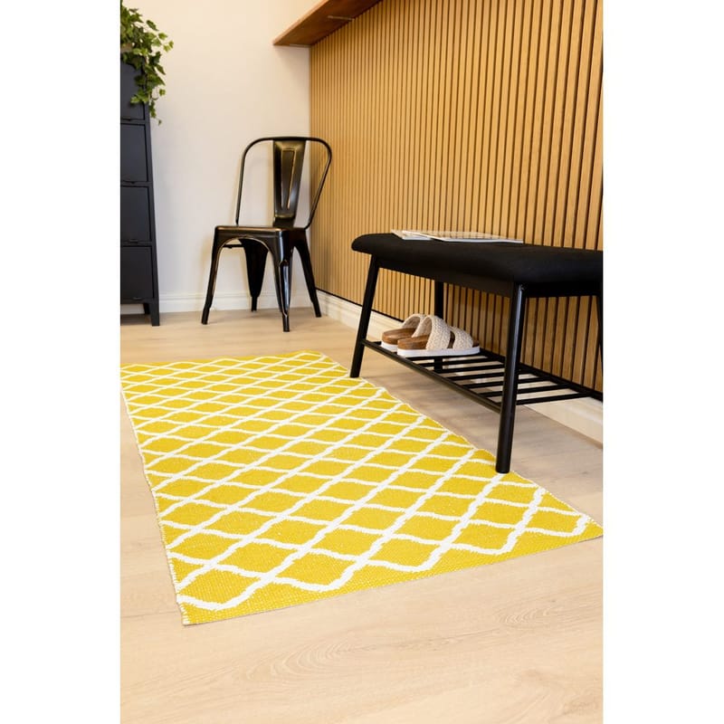 Plastmatta Hilma Wave - 70x150 cm, Gul - Textil & mattor - Matta - Utomhusmatta - Plastmatta