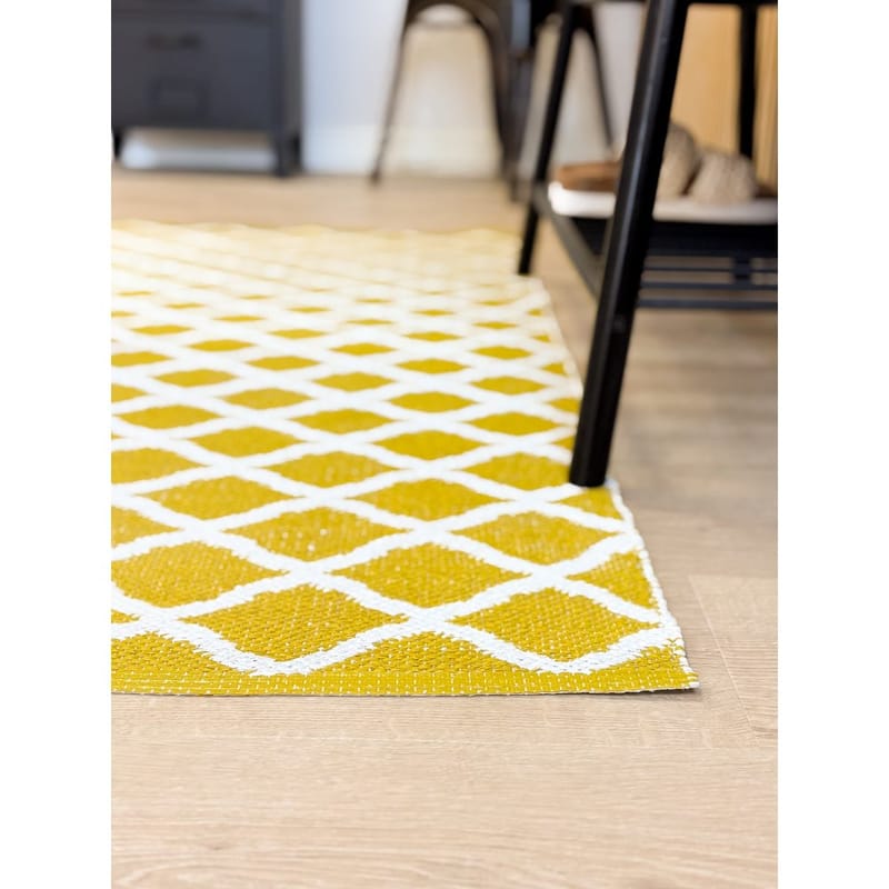 Plastmatta Hilma Wave - 70x200 cm, Gul - Textil & mattor - Matta - Utomhusmatta - Plastmatta