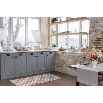 Plastmatta Hilma Wave - 70x200 cm, Rosa - Textil & mattor - Matta - Utomhusmatta - Plastmatta