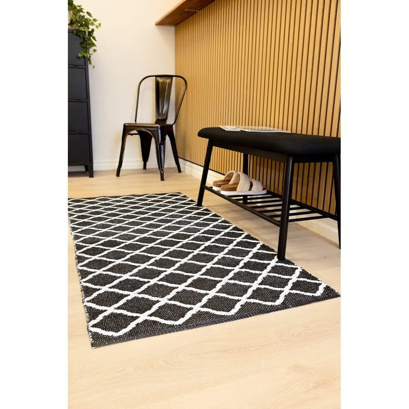 Plastmatta Hilma Wave - 70x200 cm, Svart - Textil & mattor - Matta - Modern matta - Wiltonmatta