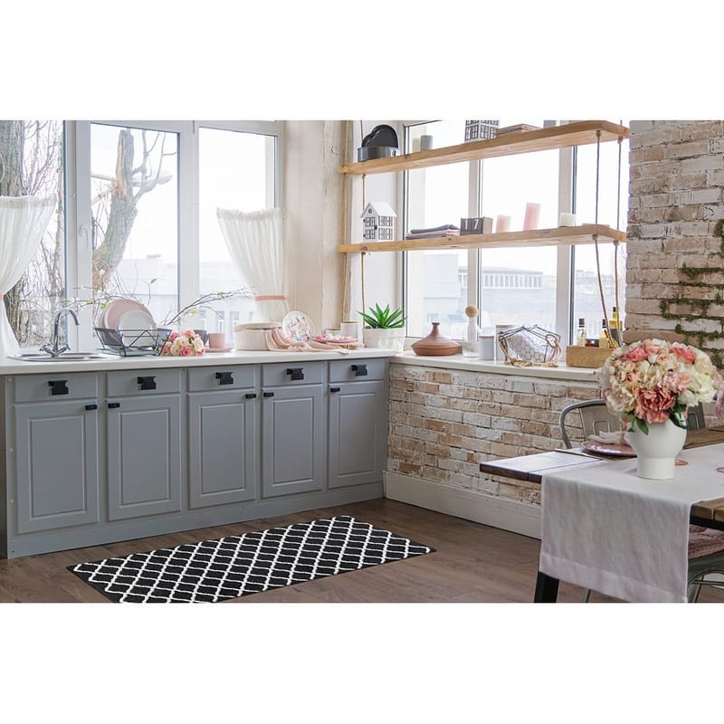 Plastmatta Hilma Wave - 70x250 cm, Svart - Textil & mattor - Matta - Utomhusmatta - Plastmatta