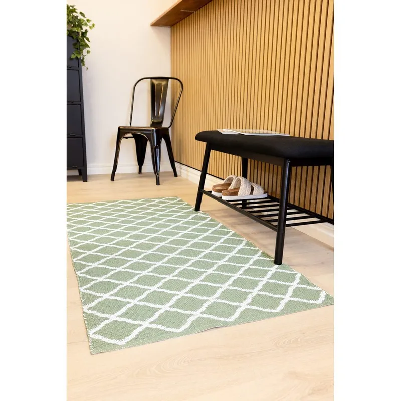 Plastmatta Hilma Wave - 70x300 cm, Grön - Textil & mattor - Matta - Modern matta - Wiltonmatta