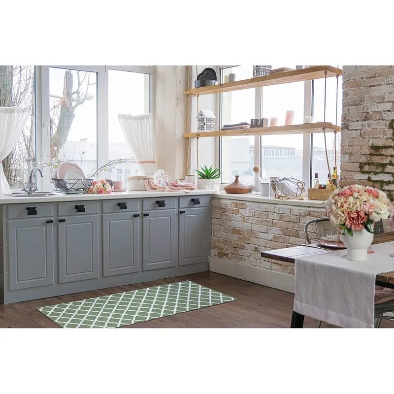Plastmatta Hilma Wave - 70x300 cm, Grön - Textil & mattor - Matta - Modern matta - Wiltonmatta
