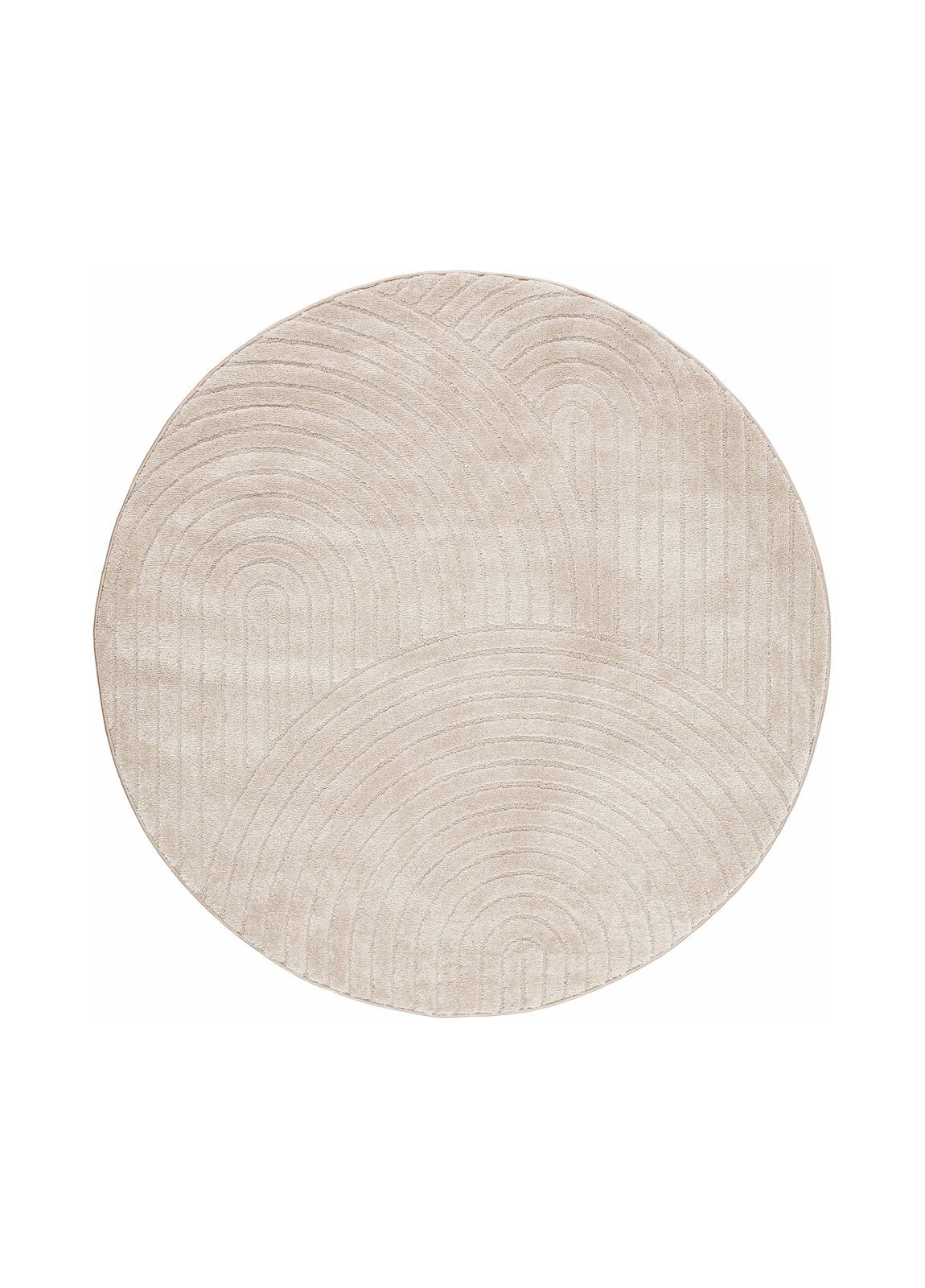Maskinvävd Matta Genova Zen Rund 120 cm - linne