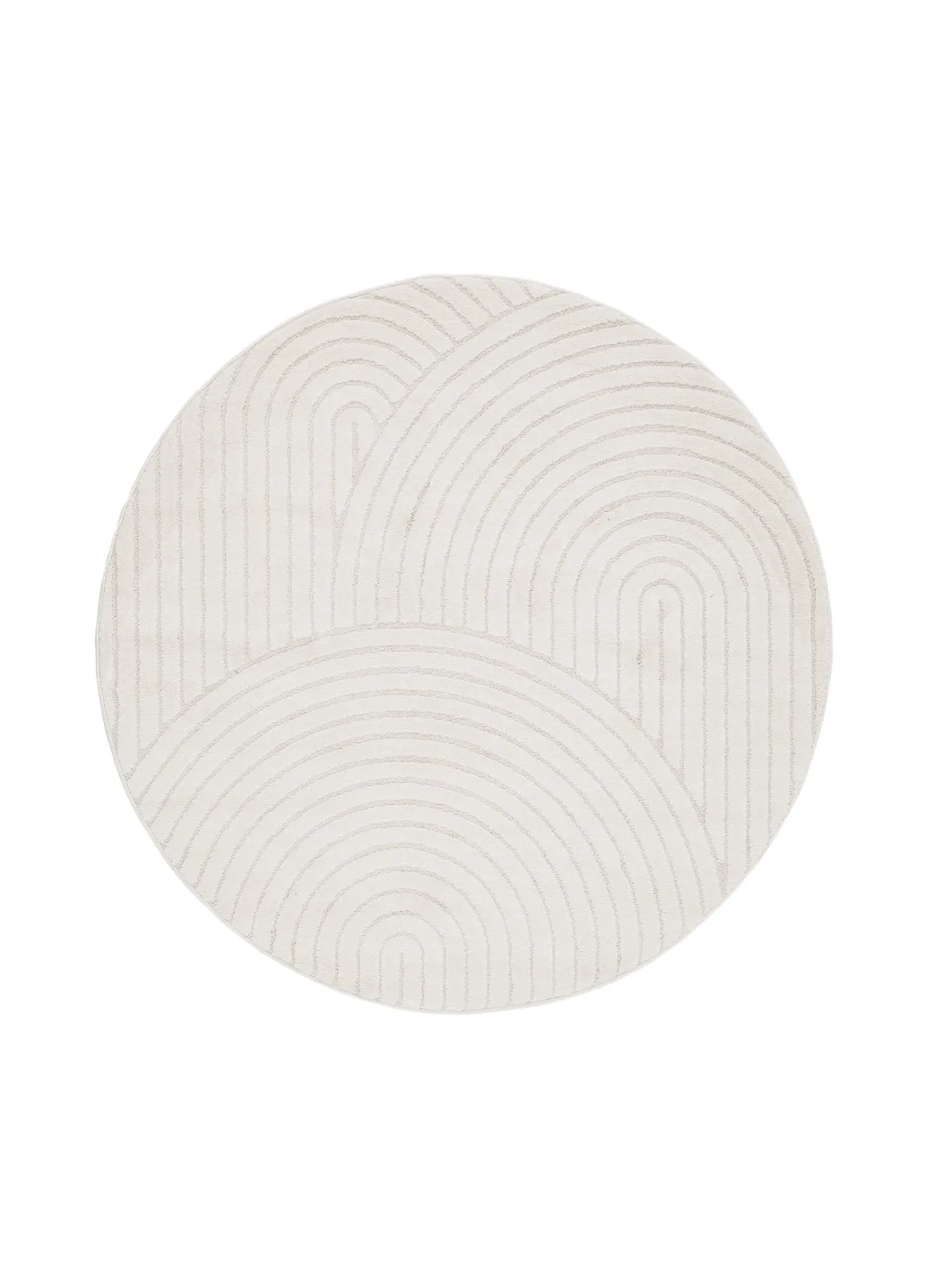 Maskinvävd Matta Genova Zen Rund 120 cm - vit
