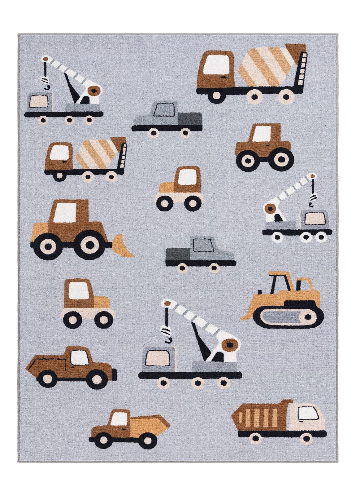 Maskinvävd Matta Play Wheels 120x160 cm - grå