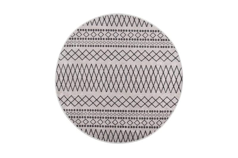 Matta tvättbar Ï†120 cm svart och vit halkfri - Flerfärgad - Plastmatta balkong - Plastmatta
