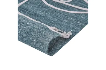 Plattvävd Yavu - Blå, Vit, 140x200 cm - Textil & mattor - Matta - Utomhusmatta