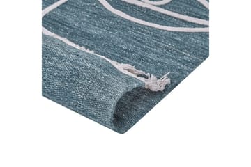 Plattvävd Yavu - Blå, Vit, 140x200 cm - Textil & mattor - Matta - Utomhusmatta