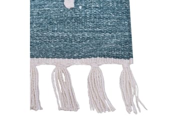 Plattvävd Yavu - Blå, Vit, 80x150 cm - Textil & mattor - Matta - Utomhusmatta