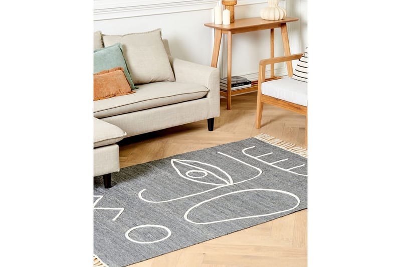 Plattvävd Yavu - Grå, vit, 140x200 cm - Textil & mattor - Matta - Utomhusmatta