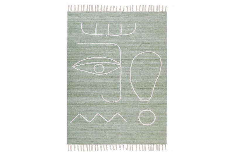 Plattvävd Yavu - Grön, Vit, 140x200 cm - Textil & mattor - Matta - Utomhusmatta