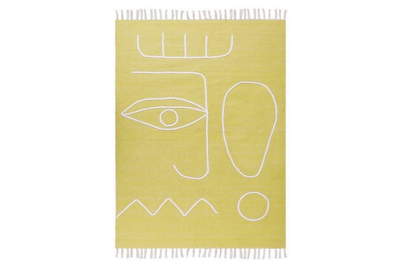 Plattvävd Yavu - Gul, 140x200 cm - Textil & mattor - Matta - Utomhusmatta