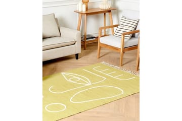 Plattvävd Yavu - Gul, 140x200 cm - Textil & mattor - Matta - Utomhusmatta