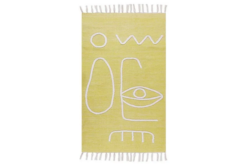 Plattvävd Yavu, Gul, 80x150 cm