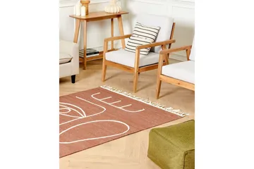 Plattvävd Yavu - Röd, Vit, 140x200 cm - Textil & mattor - Matta - Utomhusmatta