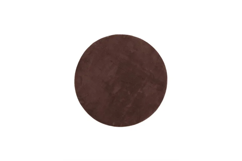 Tvättbar Matta Soft Rund, 200x200 cm, Choklad