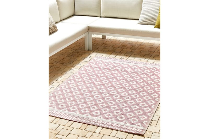 Utomhusmatta Thane - Rosa, Vit - Textil & mattor - Matta - Utomhusmatta