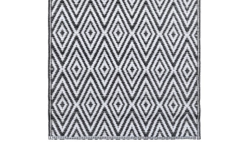 Utomhusmatta vit och svart 160x230 cm PP - Vit - Utomhusmatta - Balkongmatta & altanmatta