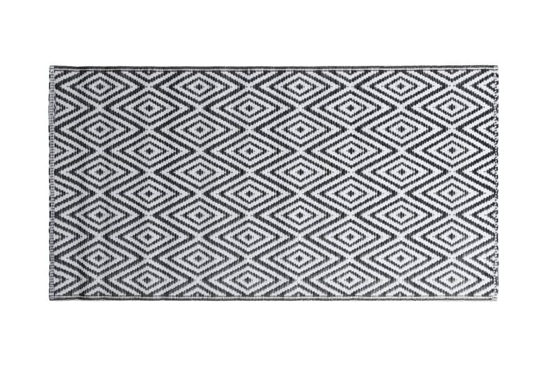 Utomhusmatta vit och svart 190x290 cm PP - Utomhusmatta - Balkongmatta & altanmatta