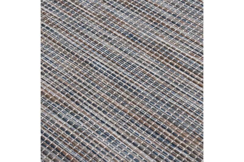 Utomhusmatta plattvävd 100x200 brun och svart - Svart - Balkongmatta & altanmatta - Utomhusmatta
