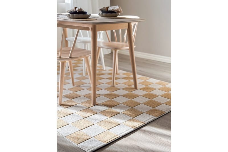 Wiltonmatta Hawaii Chess 200x200 cm, Gul - 200x200 cm, Gul - Textil & mattor - Matta - Utomhusmatta