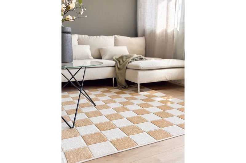 Wiltonmatta Hawaii Chess 280x280 cm, Gul - 280x280 cm, Gul - Textil & mattor - Matta - Utomhusmatta