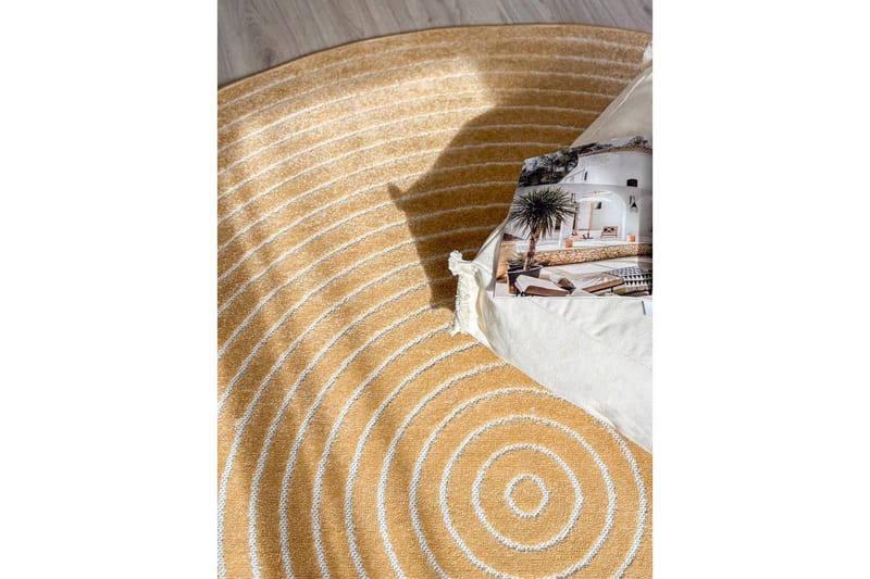 Wiltonmatta Hawaii Circle 200x200 cm, Gul - 200x200 cm, Gul - Textil & mattor - Matta - Utomhusmatta