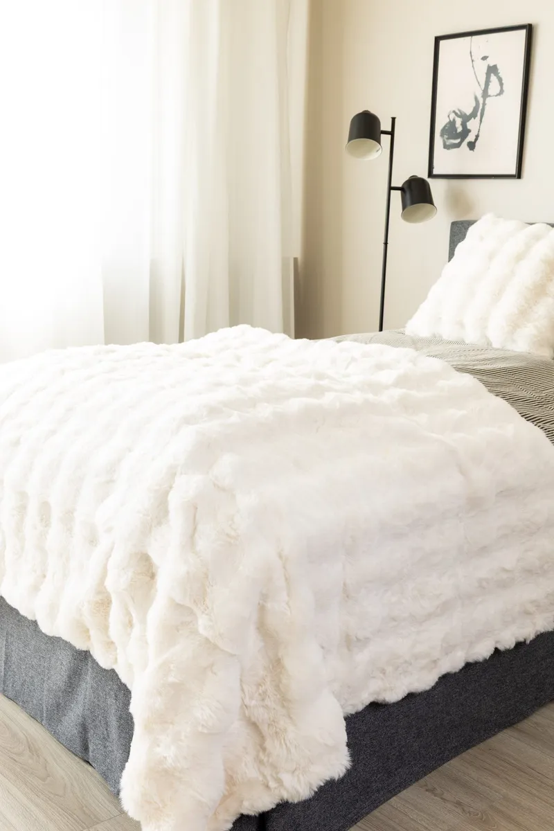 Pläd Bubble 150x220 cm - Creme - Textil & mattor - Filt & pläd