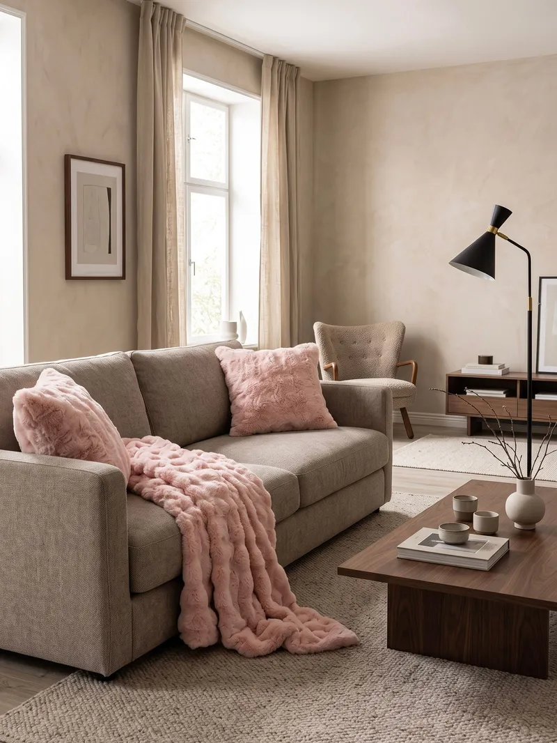 Pläd Bubble 150x220 cm - Rosa - Textil & mattor - Filt & pläd