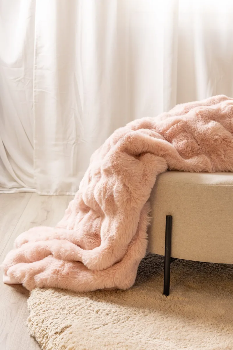 Pläd Bubble 150x220 cm - Rosa - Textil & mattor - Filt & pläd