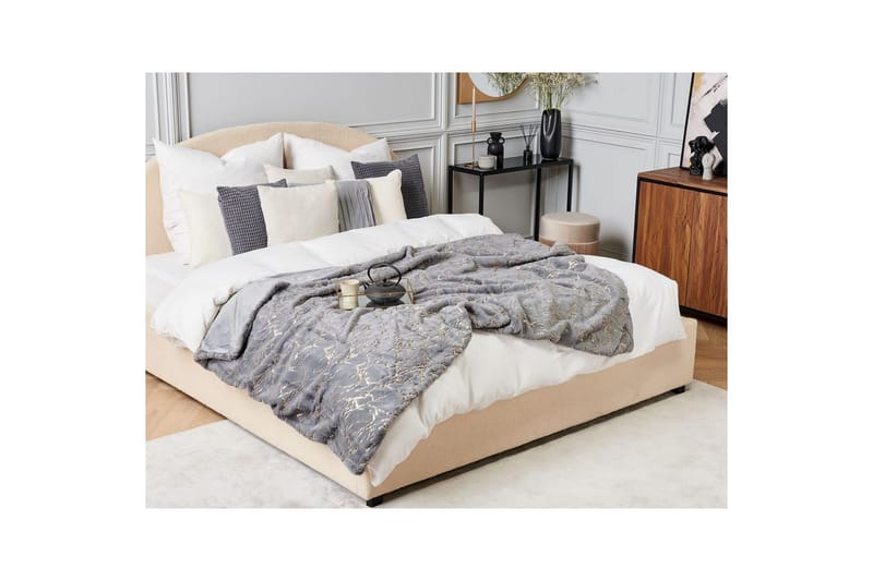 Pläd Godavari Grå/guld, 130x180 cm - Grå/guld, 130x180 cm - Textil & mattor - Filt & pläd