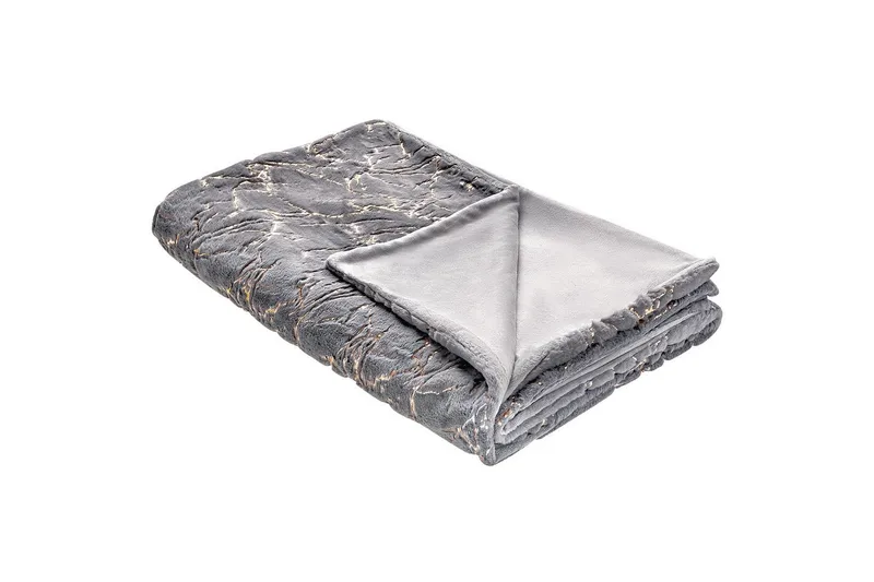 Pläd Godavari Grå/guld, 130x180 cm - Grå/guld, 130x180 cm - Textil & mattor - Filt & pläd