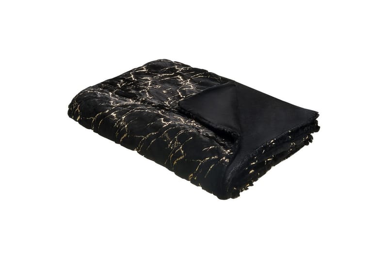 Pläd Godavari Svart/guld, 130x180 cm - Svart/guld, 130x180 cm - Textil & mattor - Filt & pläd