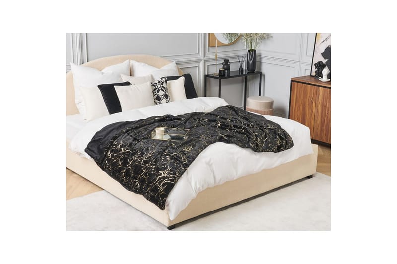 Pläd Godavari Svart/guld, 130x180 cm - Svart/guld, 130x180 cm - Textil & mattor - Filt & pläd