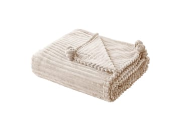 Pläd Kaweri Beige - Beige - Textil & mattor - Filt & pläd