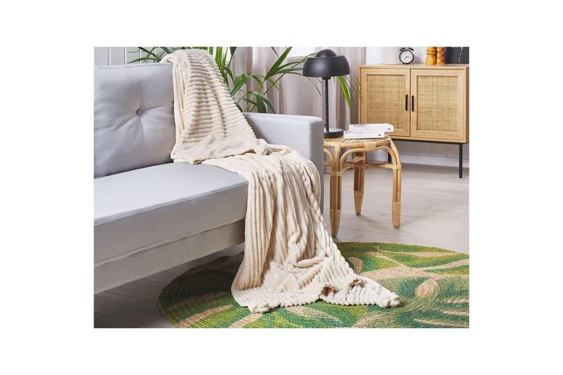 Pläd Kaweri Beige - Beige - Textil & mattor - Filt & pläd