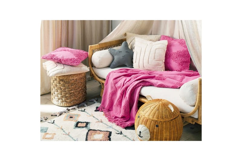 Pläd Khari Rosa - Rosa - Textil & mattor - Filt & pläd