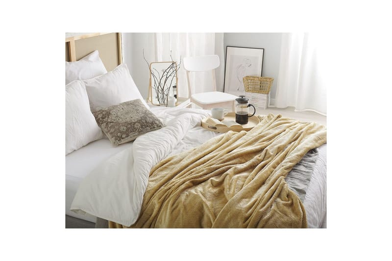 Pläd Saitler Gul, 200x220 cm - Gul, 200x220 cm - Textil & mattor - Filt & pläd