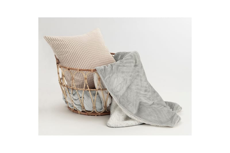 Pläd Sherpa 130 x 170 cm Grå - Grå - Textil & mattor - Filt & pläd