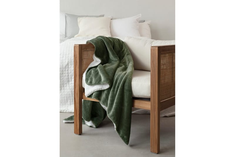Pläd Sherpa 130 x 170 cm Grön - Grön - Textil & mattor - Filt & pläd