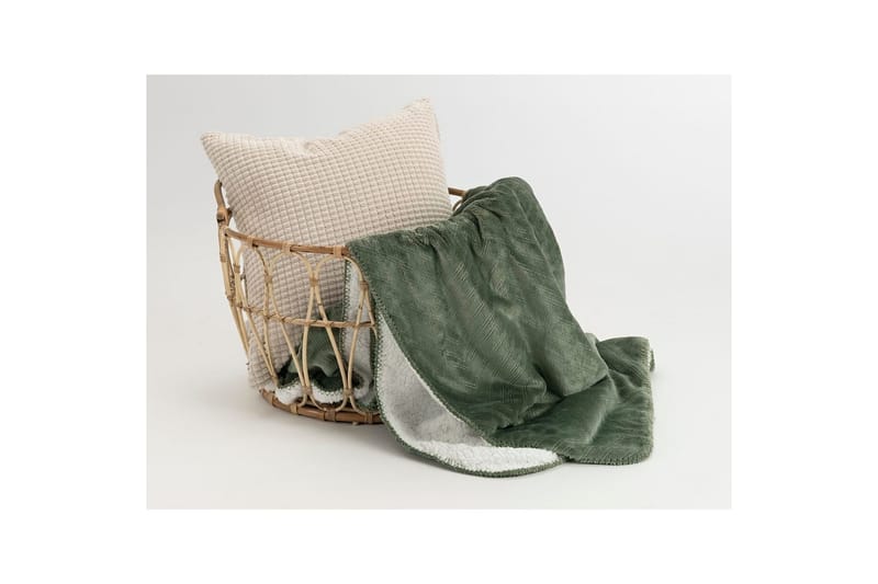 Pläd Sherpa 130 x 170 cm - Grön - Textil & mattor - Filt & pläd